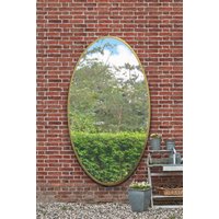 MirrorOutlet Gold Metal Framed Oval Garden Wall Mirror 79" X 44" (200 x 112CM) | Size: 1 Pack