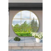 MirrorOutlet Gold Framed Flat Bottom Circular Garden Wall Mirror (189CM X 180CM) | Size: 1 Pack
