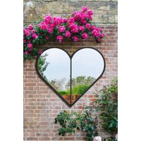 MirrorOutlet Black Metal Framed Heart Shaped Wall Garden Mirror (80CM X 80CM) MAX | Size: 1 Pack