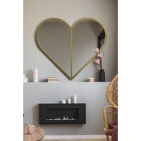 MirrorOutlet Gold Metal Framed Heart Shaped Wall Mirror (80CM X 80CM) | Size: 1 Pack