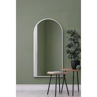 MirrorOutlet White Framed Arched Leaner/Wall Mirror 55" X 27.5" (140CM X 70CM) | Size: 1 Pack