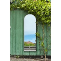 MirrorOutlet White Framed Arched Garden Wall Mirror 71" X 24" (180CM X 60CM) | Size: 1 Pack