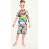 Marvel Boy's Shorty Pyjama Set in Grey | Size: 7-8 Years
