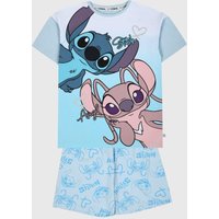 Stitch Girl's Shorty Set in Blue | Size: 11-12 Years