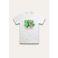 Brand Threads Boy's Minecraft T-shirt in White | Size: 8-9 Years