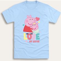 Brand Threads Girl's Peppa Pig T-Shirt in Blue | Size: 3-4 Years
