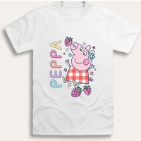Brand Threads Girl's Peppa Pig T-Shirt in White | Size: 3-4 Years