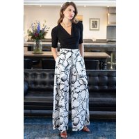 Hot Squash Women's Palazzo Pants with Side Frill in White | Size: 10