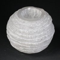 Selenite Snowball Candle Holder 8 cm
