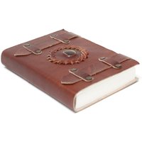 KDMD Leather Tigereye with Belts Notebook (6x4") in Maroon