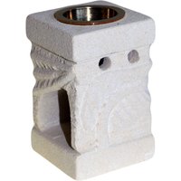 Stone Oil Burner Carved Leaf