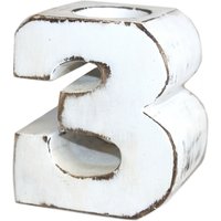 KDMD Wooden Birthday Numbers - No.3 in White