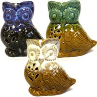 Classic Rustic Oil Burner Owl Side on