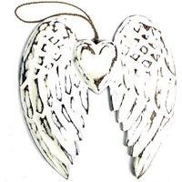 Hand Crafted Double Angel Wing & Heart 24cm