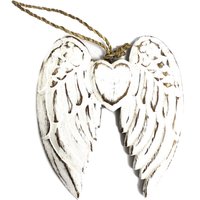 Hand Crafted Small Double Angel Wing & Heart 15cm