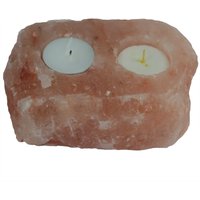 Natural Salt Candle Holder 2 holes