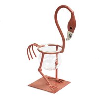 Hydroponic Home Decor Metal Flamingo Des 1 Maroon