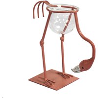 KDMD Hydroponic Home Decor - Pink Metal Flamingo Des 3 in Maroon