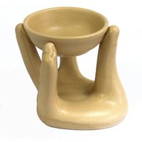Open Hands Oil Burner Tan