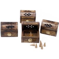 Mini Incense Cone Smoke Box Mango Wood