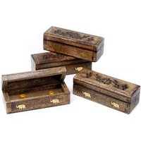 Incense Cone Smoke Box 6" Mango Wood