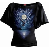 Spiral Women's WITCHCRAFT - Boat Neck Bat Sleeve Top Black | Size: XL