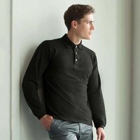 Classic Plain Long Sleeve Cotton Polo Shirt