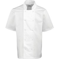 Studded Front Short Sleeve Chefs Jacket