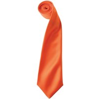 Premier Men's Plain Satin Tie (Narrow Blade) in Orange