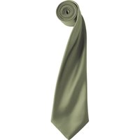 Premier Men's Plain Satin Tie (Narrow Blade) in Olive