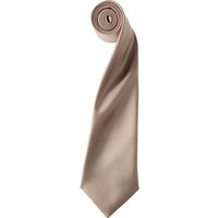 Premier Men's Plain Satin Tie (Narrow Blade) in Khaki