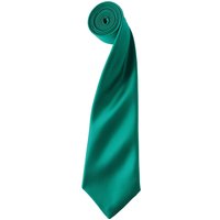 Premier Men's Plain Satin Tie (Narrow Blade) in Emerald