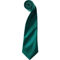 Premier Men's Plain Satin Tie (Narrow Blade) in Bottle Green