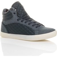 Flat Heel Lace Up Quilted Hi High Top Trainers Sneakers Hi Tops