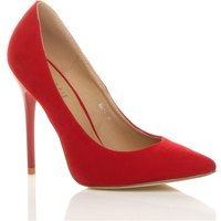 AJVANI Women's High Stiletto Heel Pointed Toe Court Shoes in Red | Size: 3
