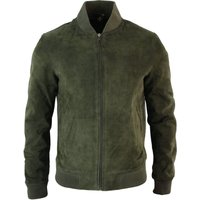 Varsity Suede Leather Bomber Jacket