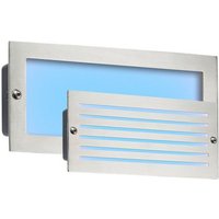 LED Recessed Brick Light Brushed Steel Fascia 230V IP54 5W Grey