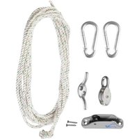 Primrose Galvanised Steel Easy Hoist Advanced Fixing Kit for Shade Sail Fitting in Metallic Silver
