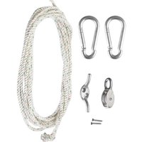 Primrose Galvanised Steel Easy Hoist Standard Fixing Kit for Shade Sail Fitting in Metallic Silver