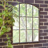 Primrose Metal Arched Glass Garden Mirror 2ft 7in x 2ft in Silver