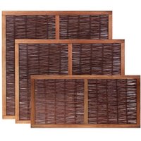 Primrose Framed Willow Hurdle Fence Panel Handwoven 6ft x 3ft in None