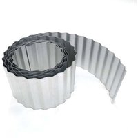 Primrose Galvanised Metal Garden Lawn Wavy Edge Border Edging Roll in Silver | Size: 20 Pack