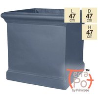 Primrose H47cm Blenheim Lead Effect Cube Planter - By Terra Pot in Grey