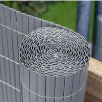 Primrose Artificial Grey Bamboo Cane Plastic Garden Screening Roll 4m x 1m