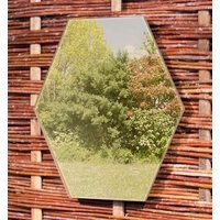 Acrylic Hexagonal Outdoor Garden Wall Mirror 30cm Pack