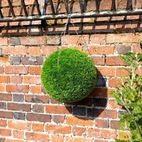 Primrose Artificial Grass Effect Hanging Topiary Ball With Chain 38cm in Green
