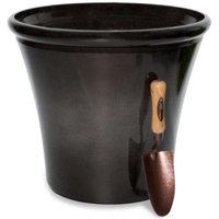 Primrose Carbon Glaze Effect Bowl Planter Frost & Fade Resistant 55cm in Black