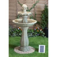 Primrose Water Feature Antique Effect Solar Powered Lights Imperial 112cm in Beige
