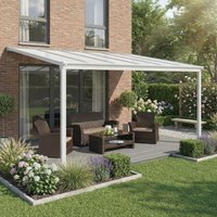 Primrose Living White Garden Veranda Canopy Patio Shade Pergola 10ft x 10ft