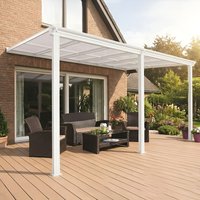 Primrose Living White Garden Veranda Canopy Patio Shade Pergola 10ft x 16ft